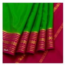 Kuberan Mysore Silk Green Pink Saree [कुबेरन् मैसूरु कौशेय हरितवर्ण पाटलवर्ण शाटिका]